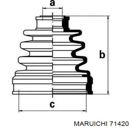 71420 Maruichi-156 fuelle, árbol de transmisión delantero interior