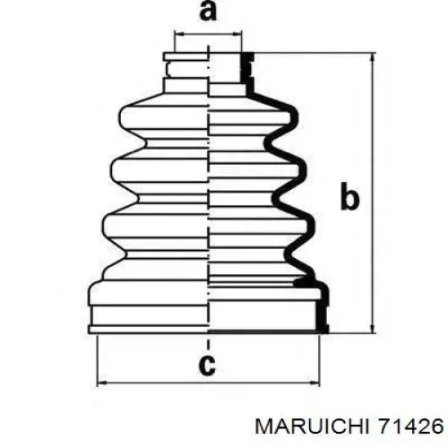 71426 Maruichi-156 fuelle, árbol de transmisión delantero interior