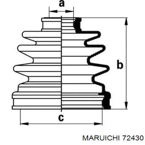 72430 Maruichi-156 Fuelle palier delantero interior