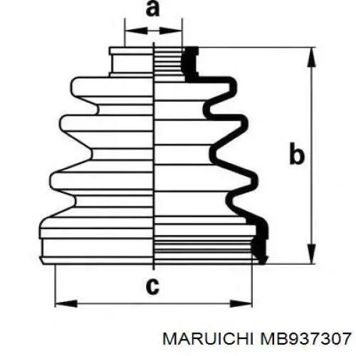 MB937307 Maruichi-156 fuelle, árbol de transmisión delantero interior