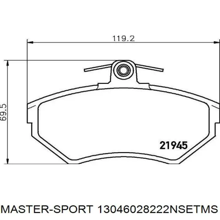 13046028222NSETMS Master-sport pastillas de freno delanteras