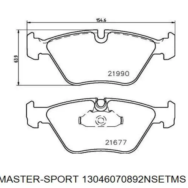 13046070892NSETMS Master-sport pastillas de freno delanteras