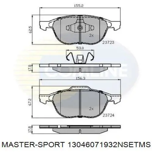 13046071932NSETMS Master-sport pastillas de freno delanteras