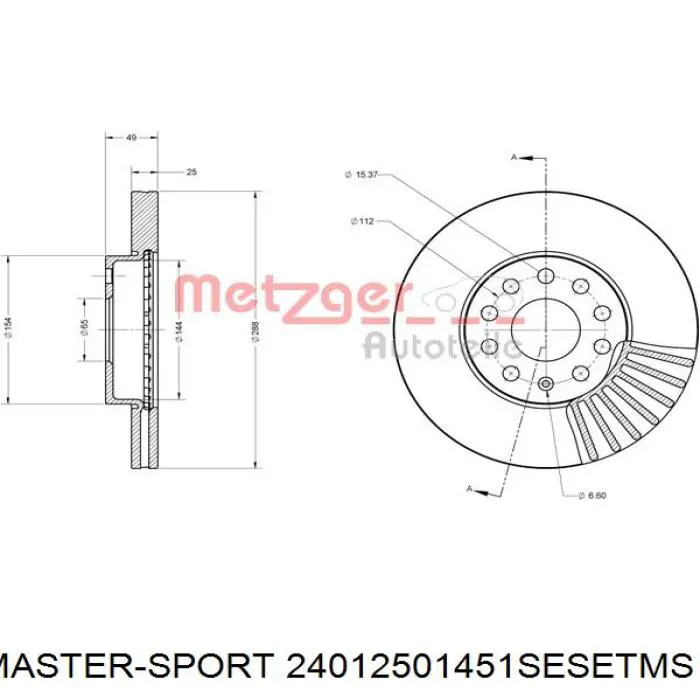Freno de disco delantero Volkswagen Caddy 2 9K9