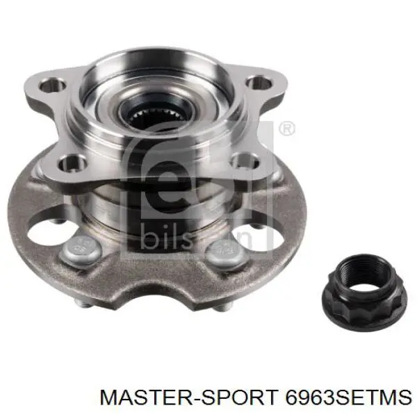 6963-SET-MS Master-sport cubo de rueda trasero