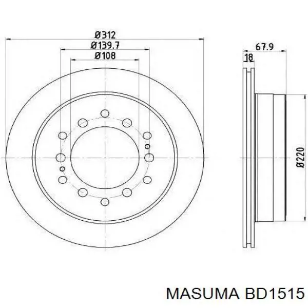 Disco de freno trasero BD1515 Masuma