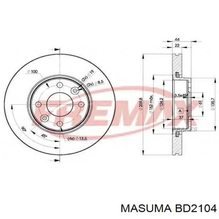 Freno de disco delantero Nissan Versa E12X
