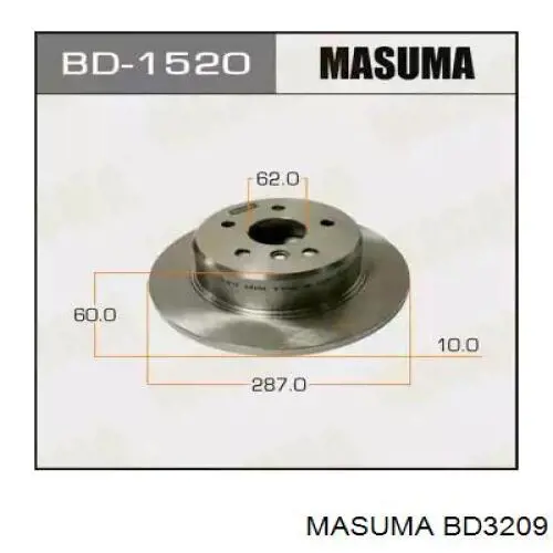 BD3209 Masuma disco de freno delantero