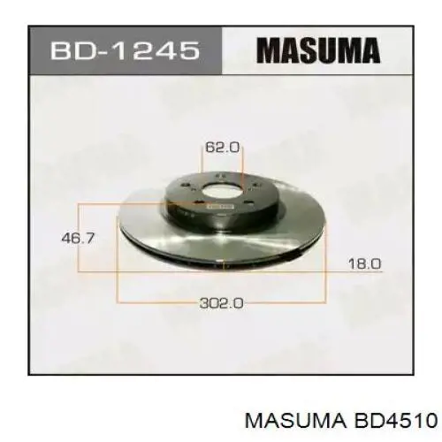 BD4510 Masuma disco de freno delantero