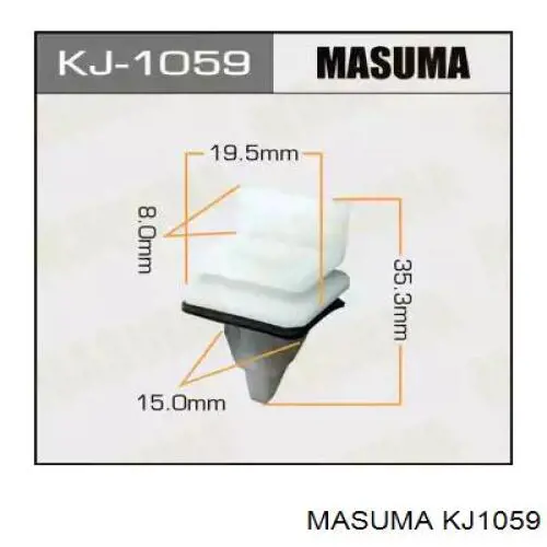 KJ1059 Masuma clip, tubuladura de sujeción, alféizar de la puerta