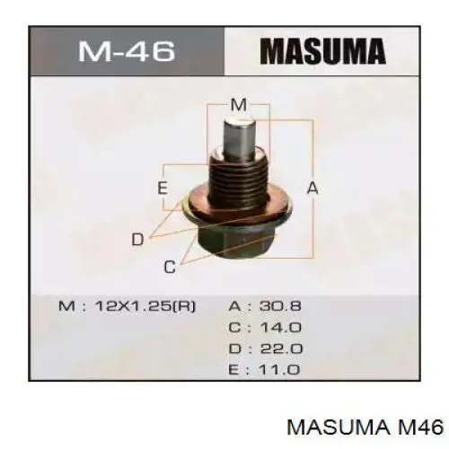 M46 Masuma Tapón del cárter de aceite