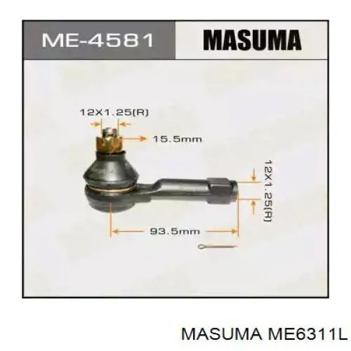 ME6311L Masuma rótula barra de acoplamiento exterior