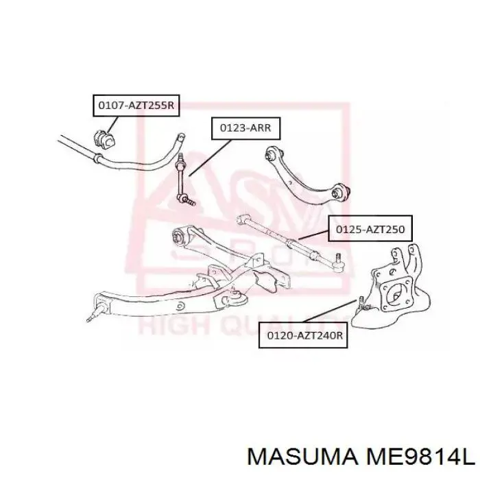 ME9814L Masuma barra transversal de suspensión trasera