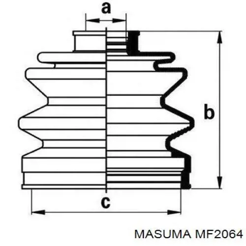 MF2064 Masuma fuelle, árbol de transmisión delantero interior