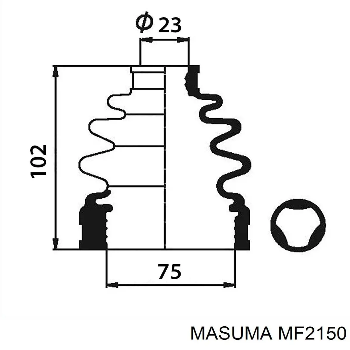 MF2150 Masuma fuelle, árbol de transmisión delantero interior