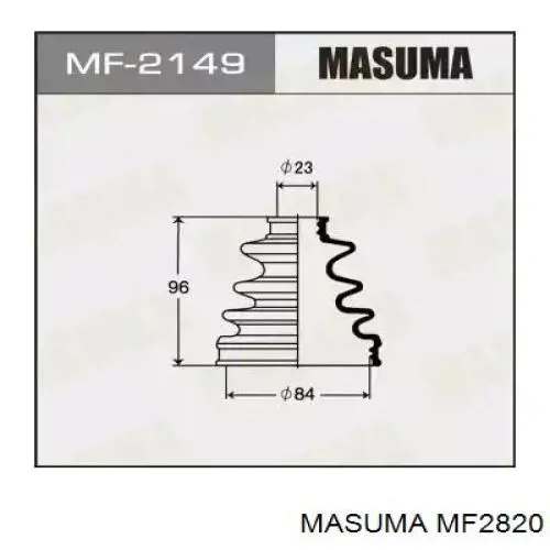 MF2820 Masuma fuelle, árbol de transmisión delantero interior