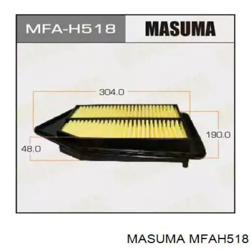 MFAH518 Masuma Filtro de aire de motor