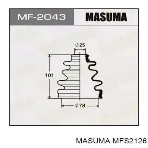 MFs2126 Masuma fuelle, árbol de transmisión delantero interior