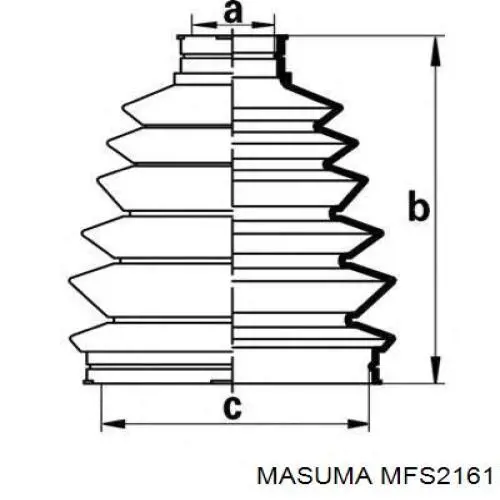 MFs2161 Masuma fuelle, árbol de transmisión delantero exterior