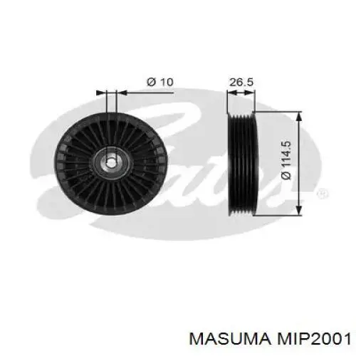 MIP2001 Masuma polea inversión / guía, correa poli v