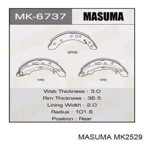 Zapatas de freno de tambor traseras Masuma MK2529 precio, desde 61,92 EUR