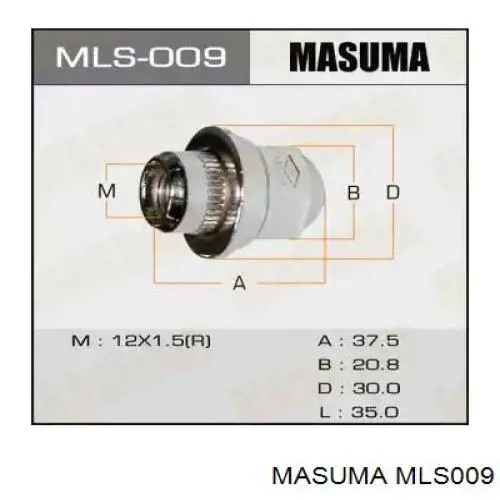 Tuerca seguridad de rueda Masuma MLS009 precio, desde 4,50 EUR
