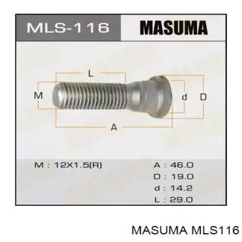 MLS116 Masuma Espárrago de rueda delantero