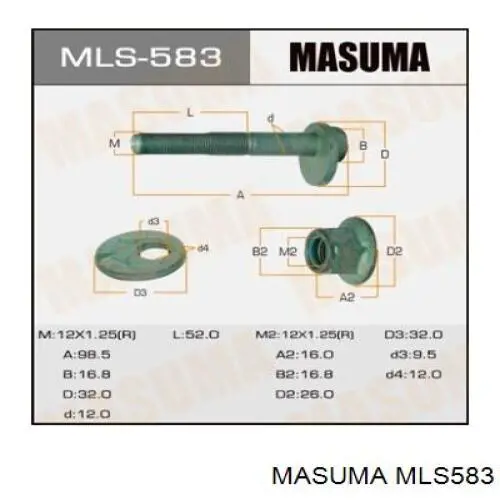 Tuerca excéntrica del brazo inferior trasero Masuma MLS583 precio, desde 4,50 EUR