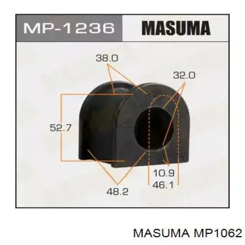 MP1062 Masuma casquillo de barra estabilizadora delantera