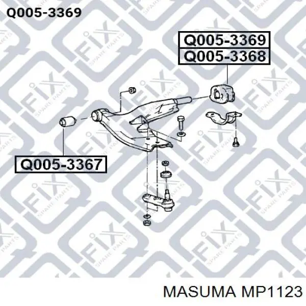 MP1123 Masuma casquillo de barra estabilizadora trasera