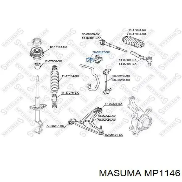 Comprar 51306TF0003 Honda Buje de barra estabilizadora delantera