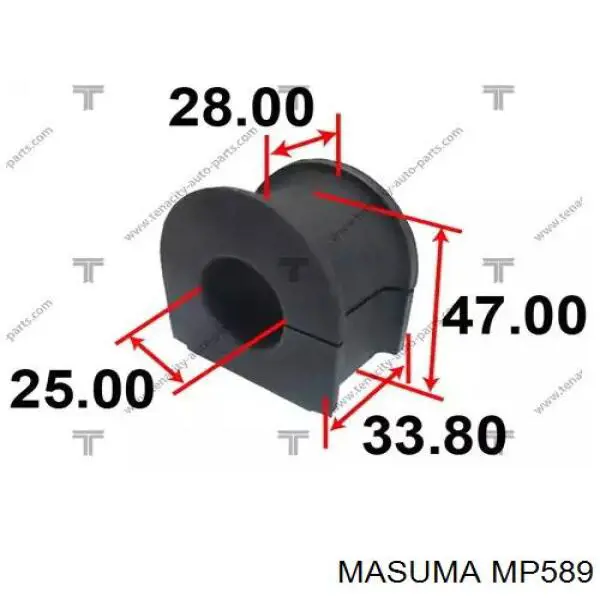 MP589 Masuma casquillo de barra estabilizadora delantera
