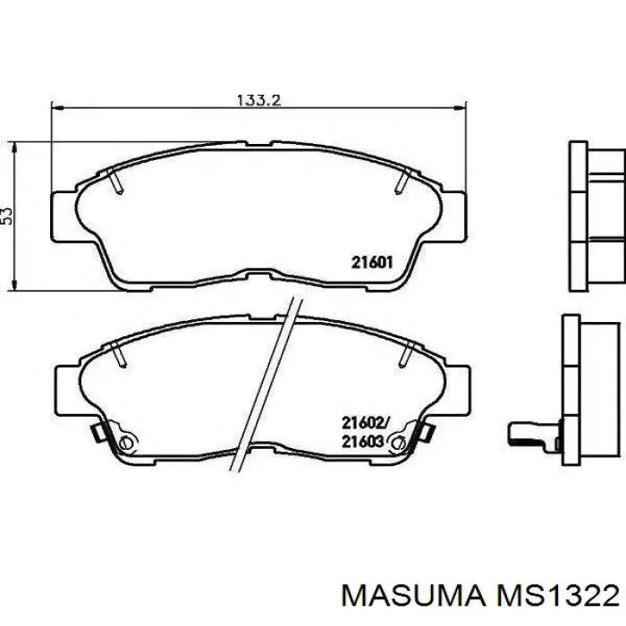 Pastillas de freno MS1322 Masuma