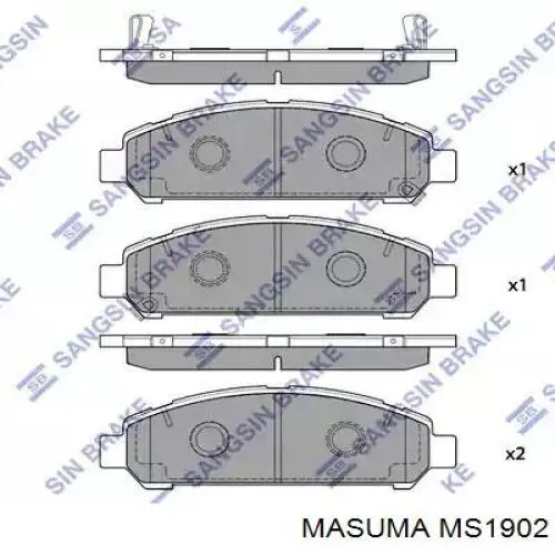 MS1902 Masuma pastillas de freno delanteras