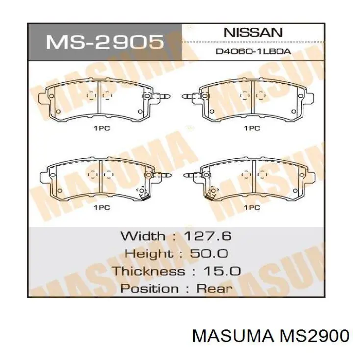 MS2900 Masuma pastillas de freno delanteras