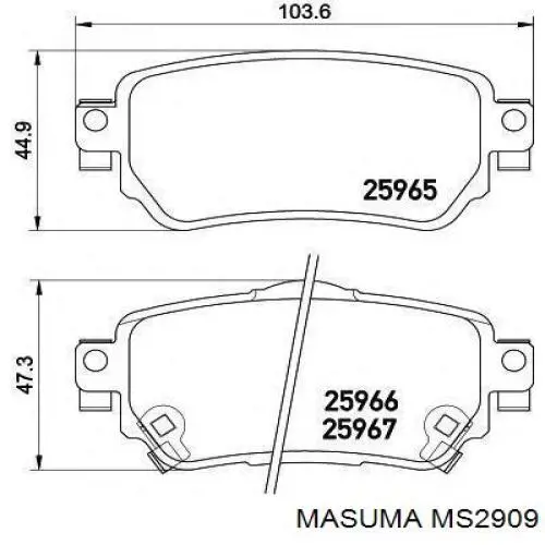 MS2909 Masuma pastillas de freno traseras