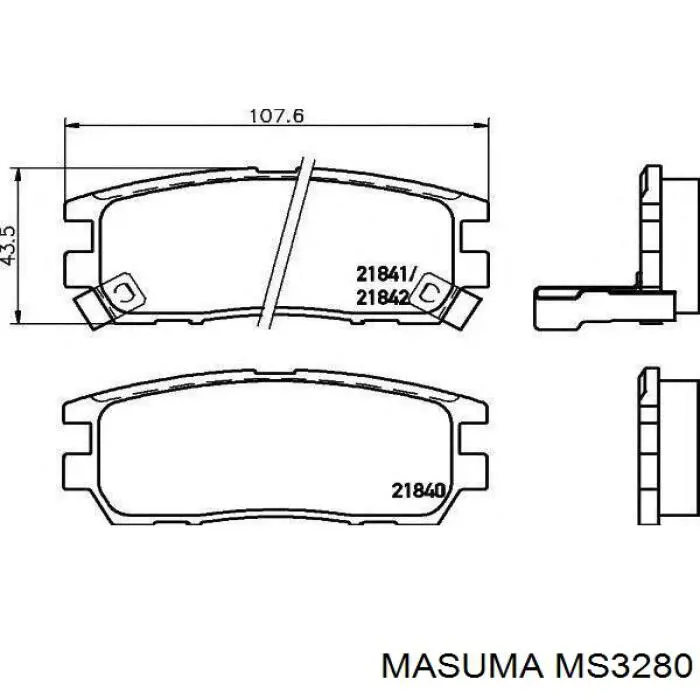 MS3280 Masuma Pastillas freno traseras