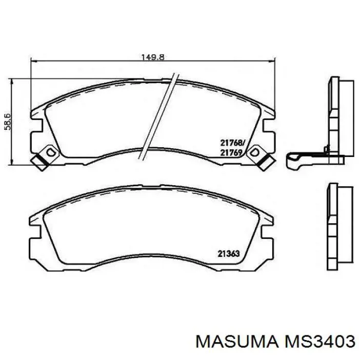 Pastillas de freno MS3403 Masuma