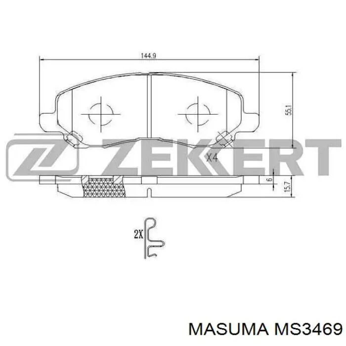 MS3469 Masuma pastillas de freno delanteras