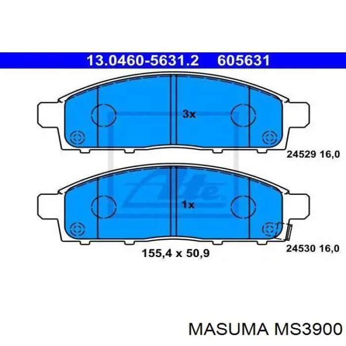 MS3900 Masuma pastillas de freno delanteras