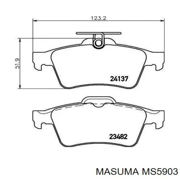MS5903 Masuma Pastillas freno traseras