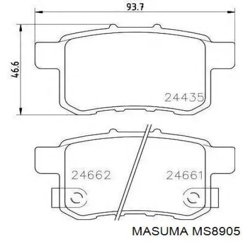 Pastillas traseras de freno Masuma MS8905 precio, desde 24,35 EUR
