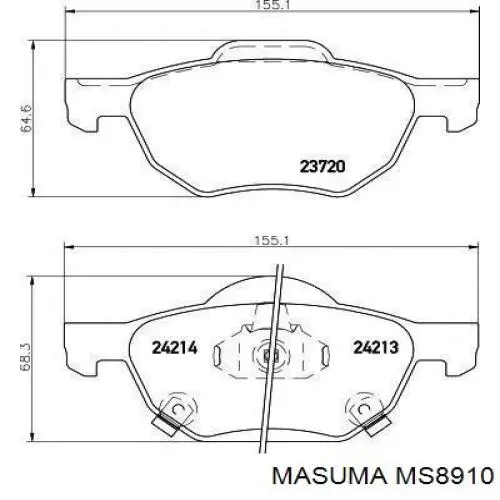 MS8910 Masuma Pastillas delanteras