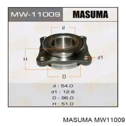 Comprar MW11009 Masuma Cojinete de rueda delantero