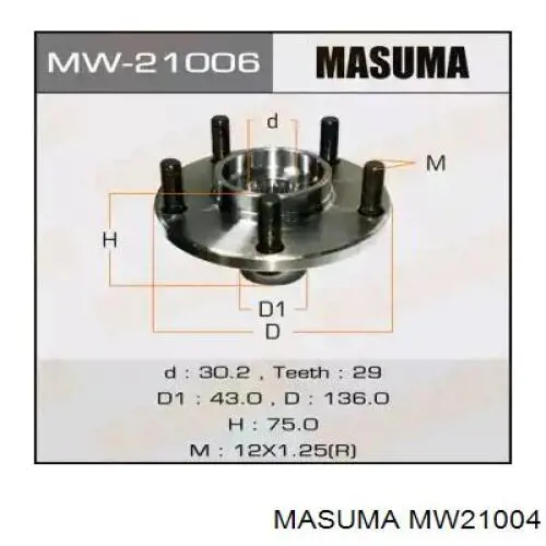 MW21004 Masuma cubo de rueda delantero