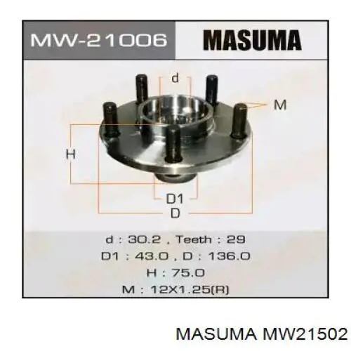 MW21502 Masuma cubo de rueda trasero