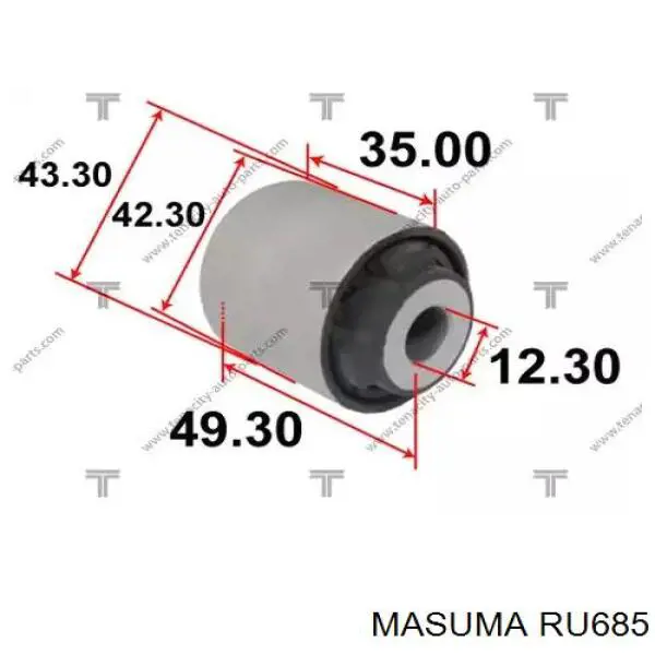 Buje interior del brazo transversal trasero RU685 Masuma