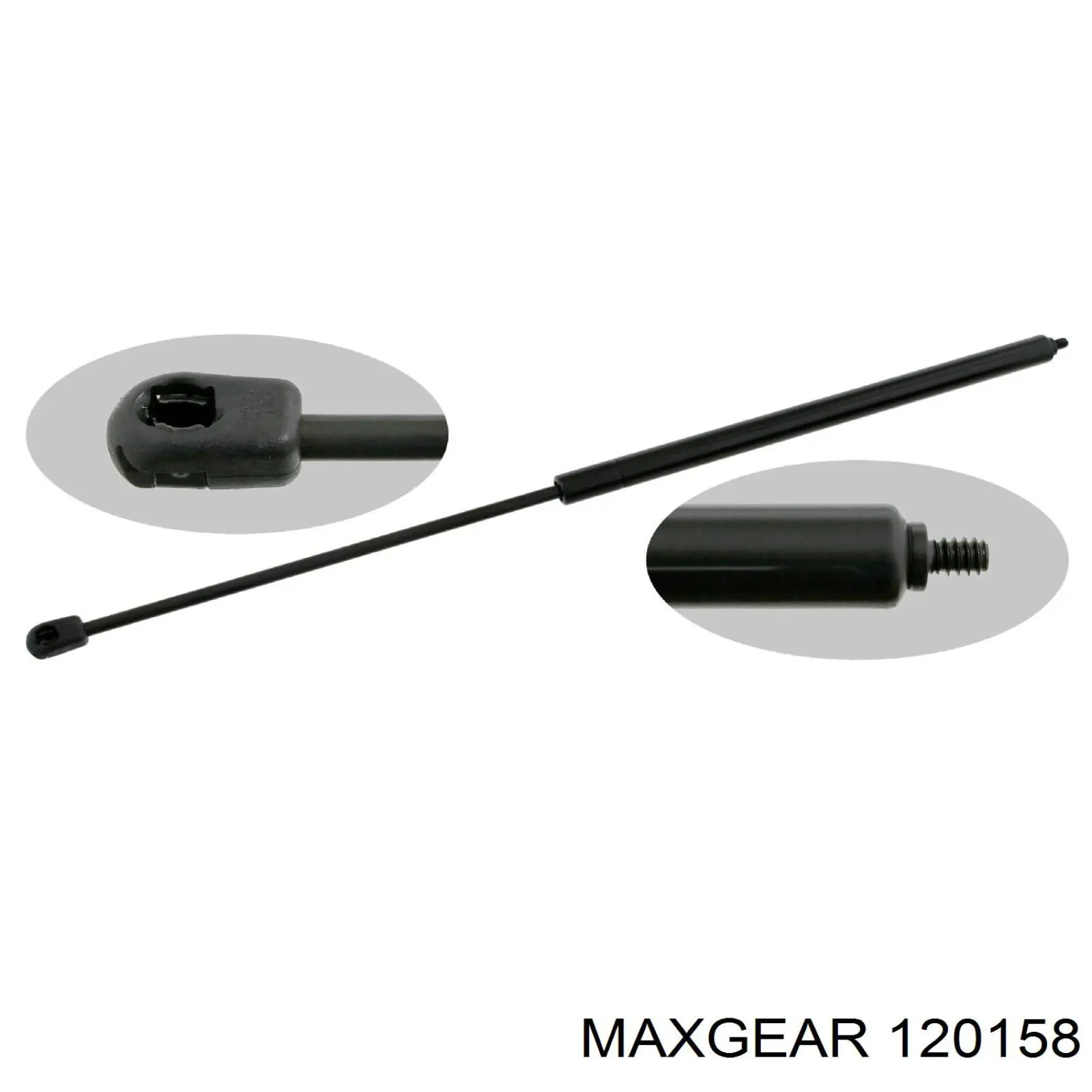 12-0158 Maxgear muelle neumático, capó de motor derecho