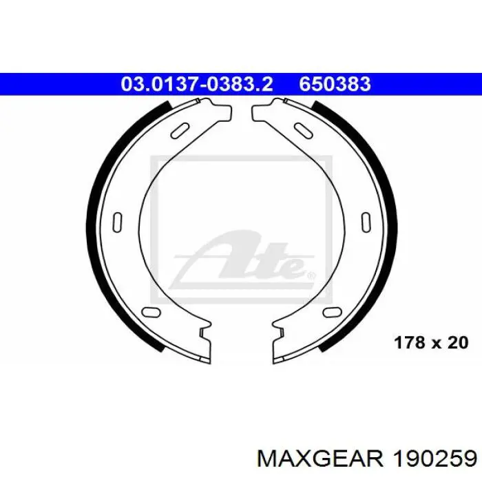 19-0259 Maxgear juego de zapatas de frenos, freno de estacionamiento