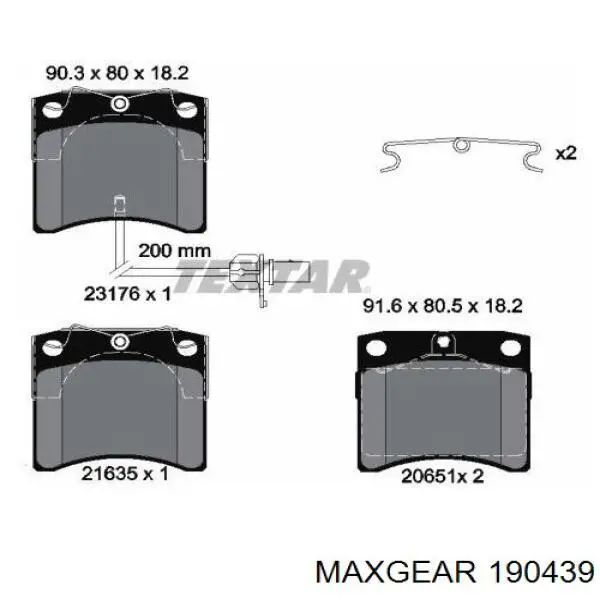 190439 Maxgear pastillas de freno delanteras